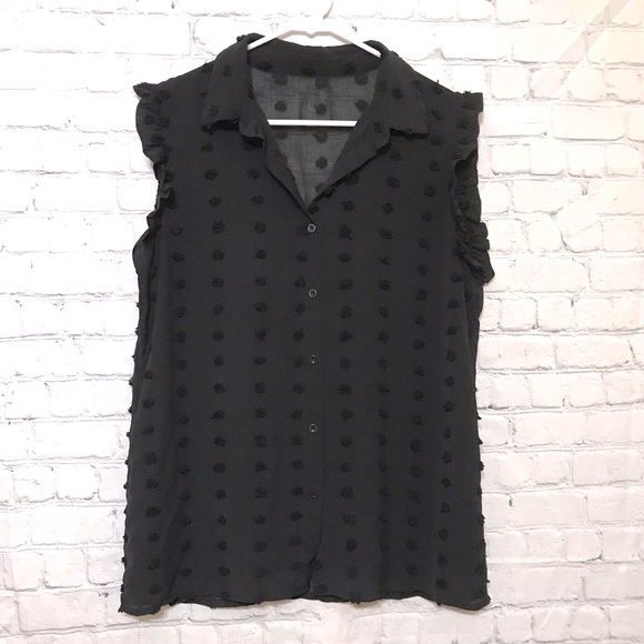 Amazon Tops - Black Polka Dot Blouse